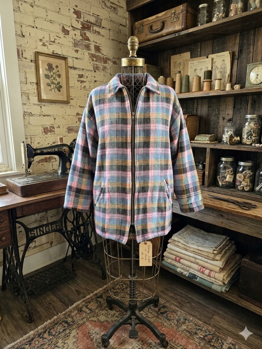 Vintage TFC Pastel Plaid Quilted Flannel Jacket – Size L